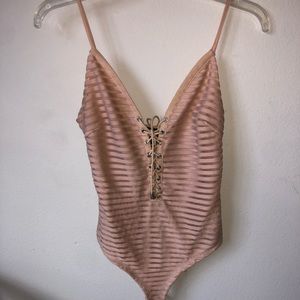 Nude Tie-up Bodysuit
